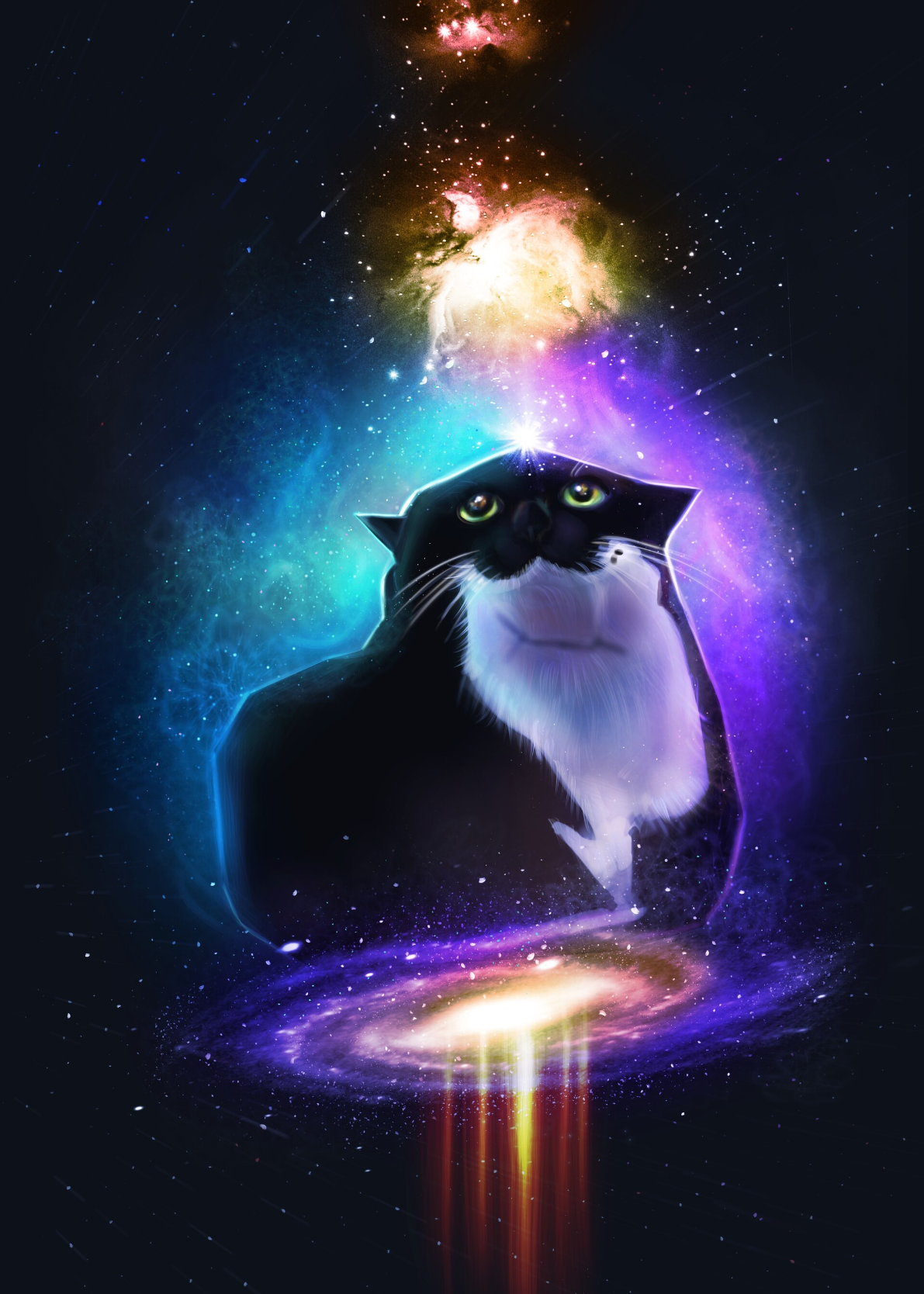 Maxwell floating in space